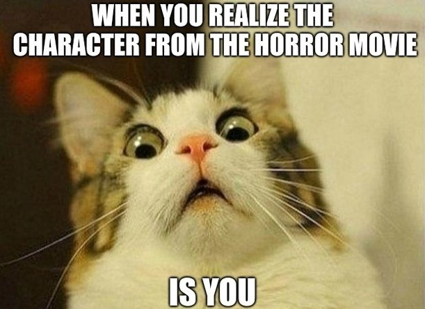 When you realize the character from the horror movie is you