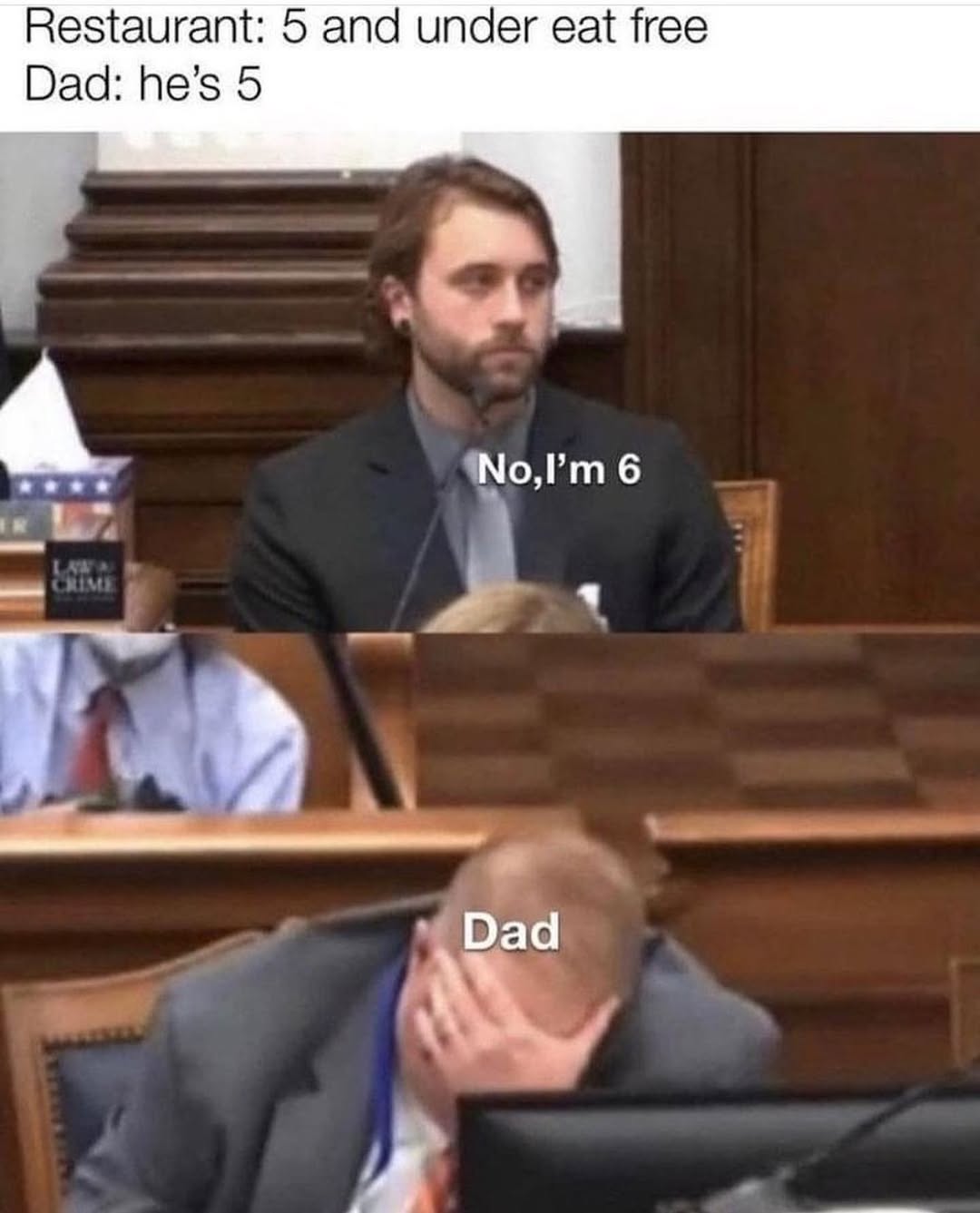 40 Stereotypical Middle Class Dad Memes That Will Never Go Out Of Style 1 5 and under eat free