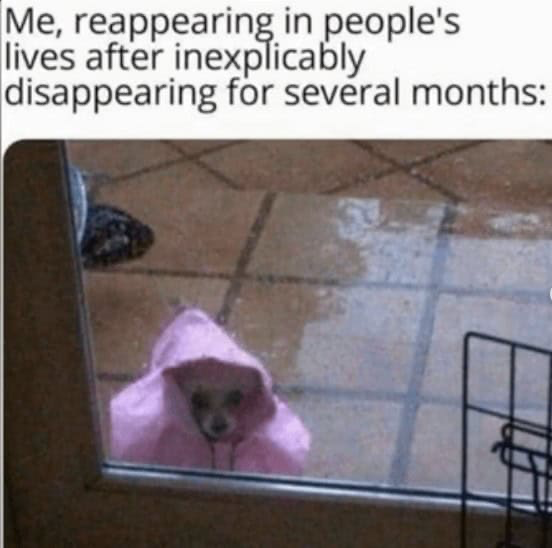 Disappearing for several months