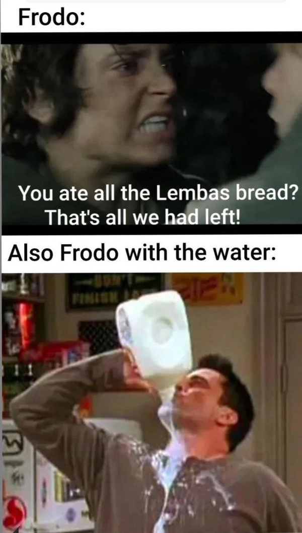 35 Lord of the Rings Memes That Will Make You Want to Watch the Trilogy Again 31 Frodo with water