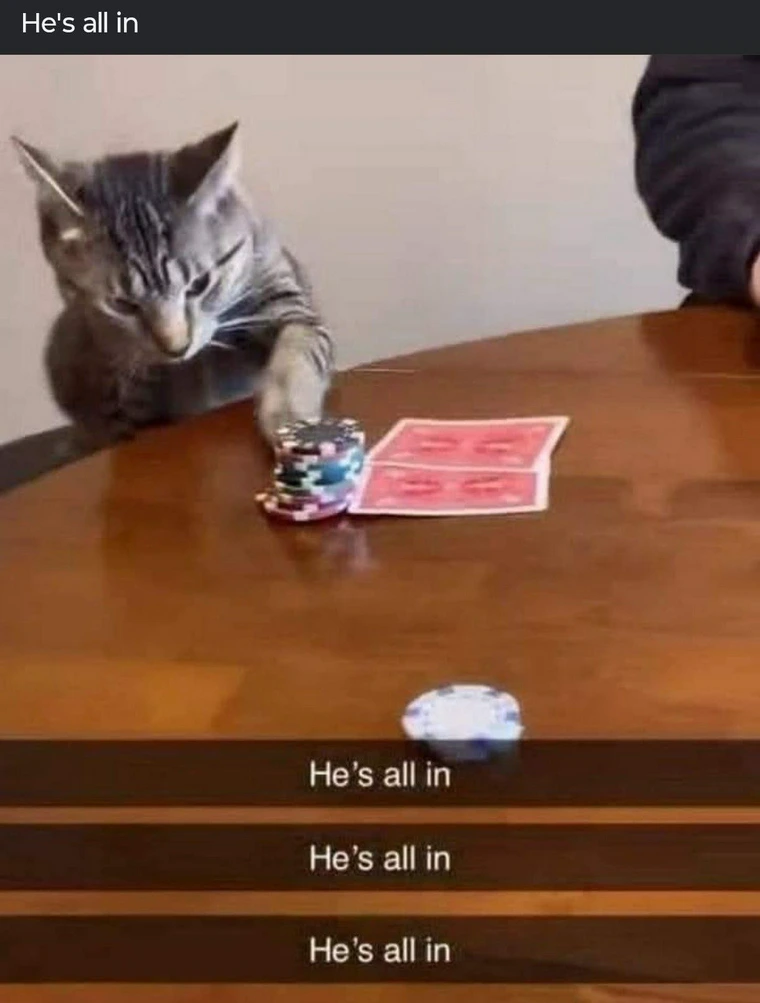 Hes all in