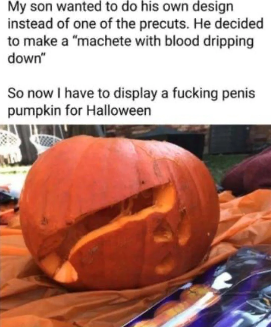 25 'Funny Pumpkin Carvings' for the Comedy of the Gourds 24 Knife Pumpkin