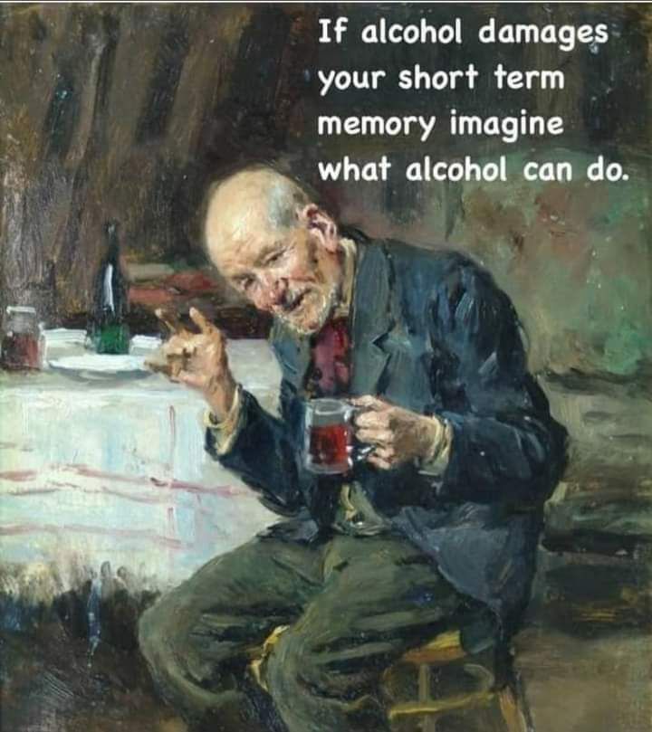 20 Clever Art Memes That Could Hang in a Museum of Humor 7 If alcohol damages - Clever Art Memes
