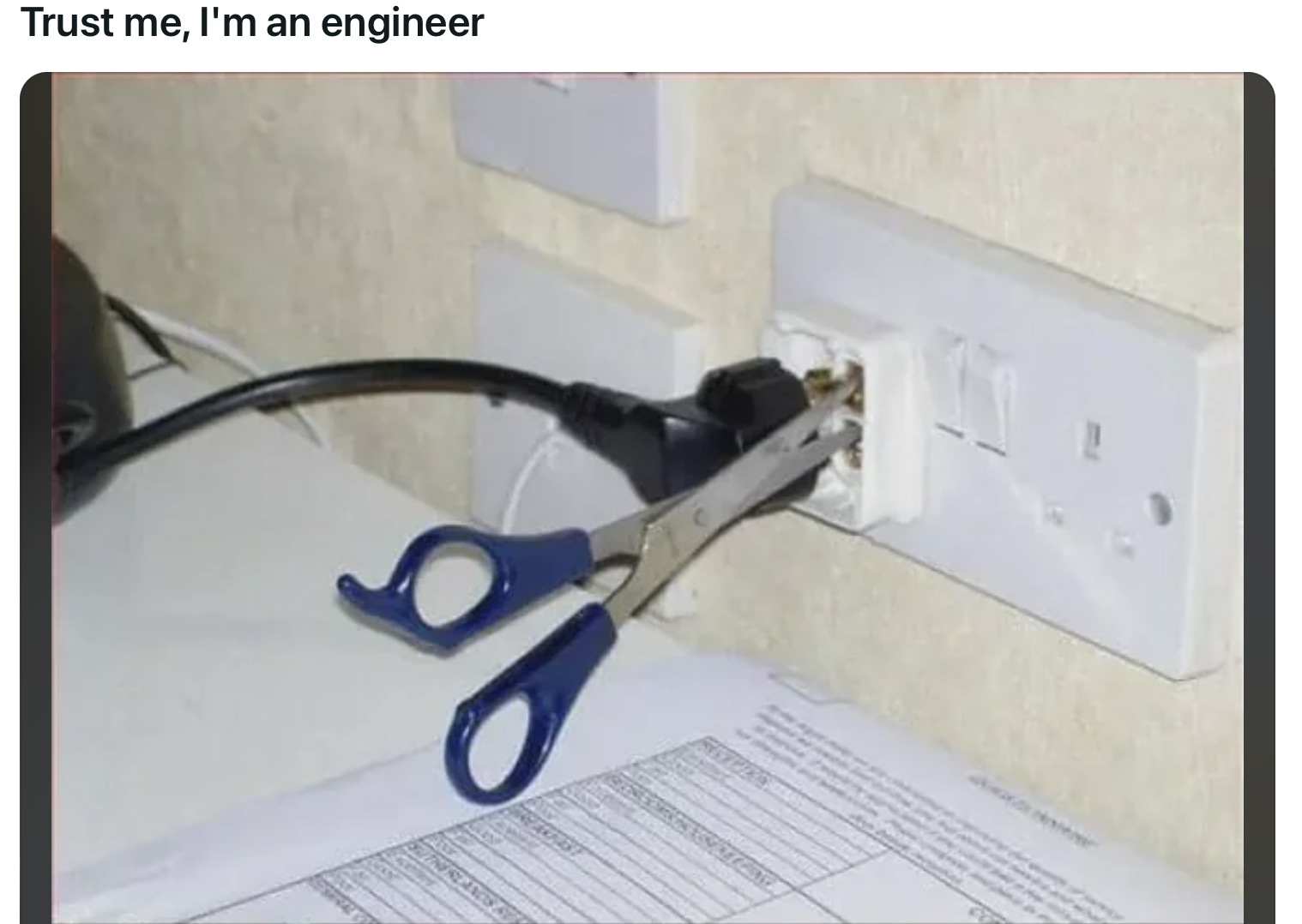 “Trust me Im An Engineer” - 30 Engineers Who Almost Fixed Things 29 Scissors plug