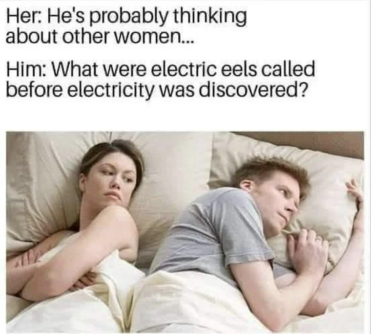 30 Times the "I Bet He's Thinking About Other Women Memes" Nailed It 30 WHat were electric eels called
