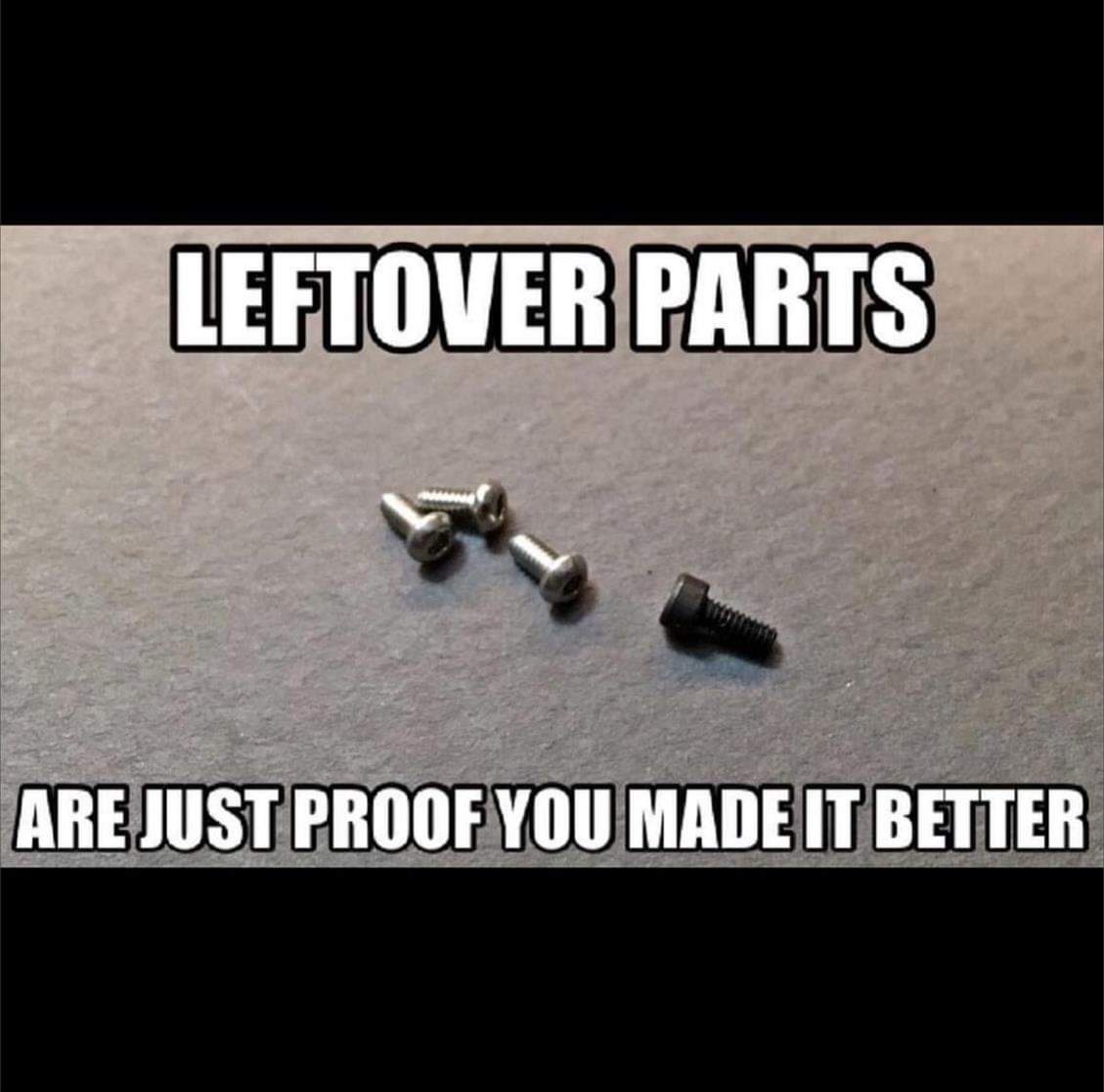 20 Car and Mechanic Memes That’ll Leave You in Tire-Screeching Laughter 11 leftover parts - Car and Mechanic Memes