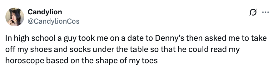 In high school a guy took me on a date to Denny