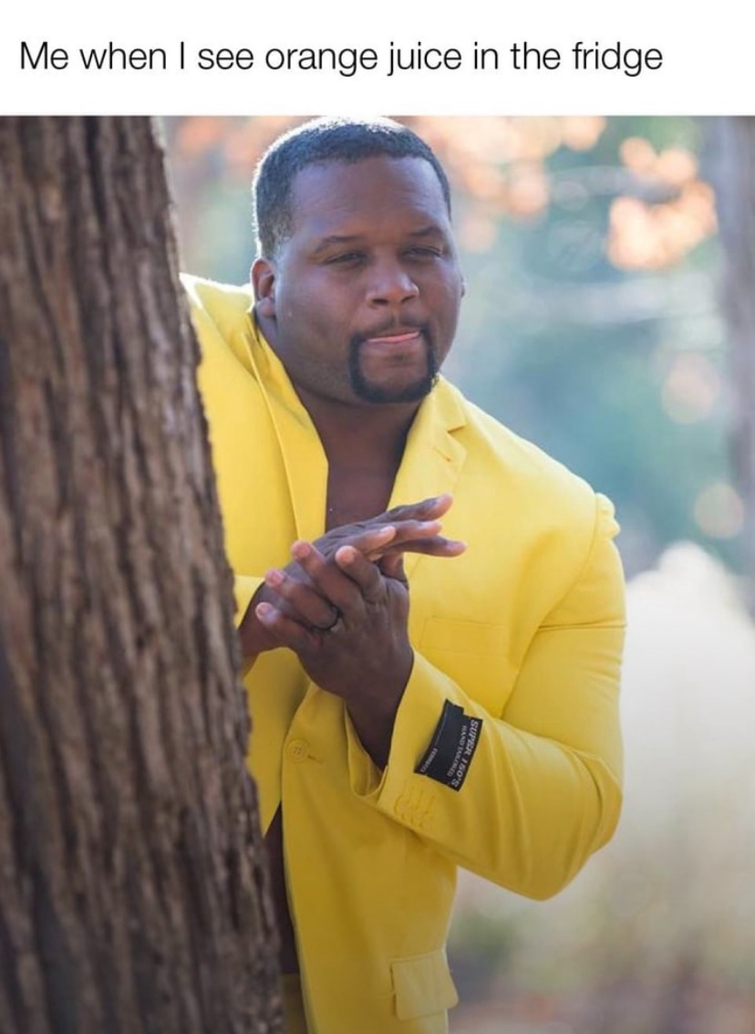 Orange juice in fridge