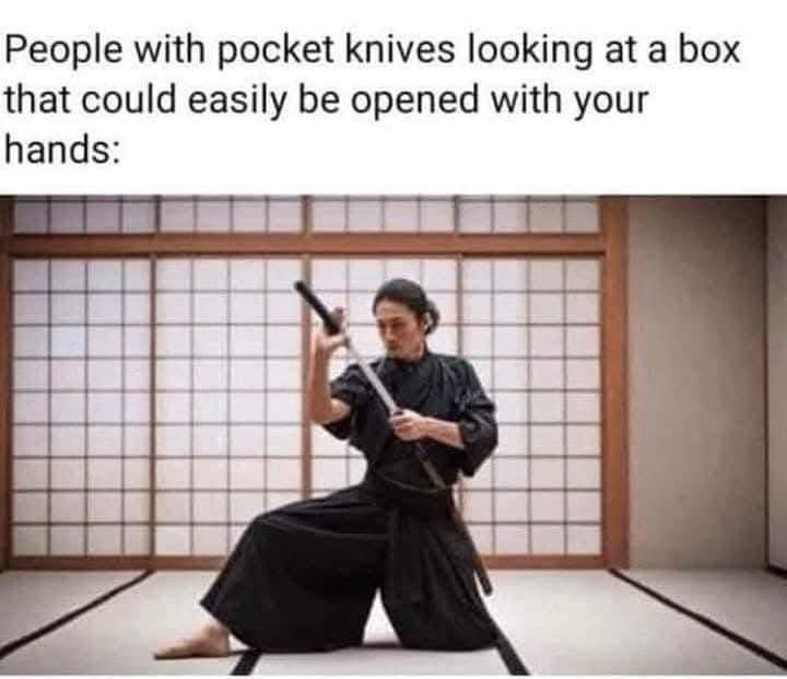 20 Memes That Are the Answer to a Question Nobody Asked 12 People with pocket knives
