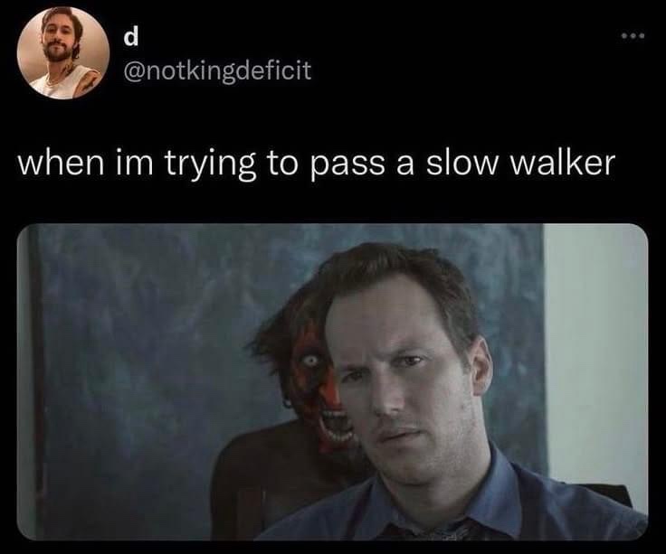 20 Memes That Somehow Ended Up in Your Day 19 Trying to ass a slow walker