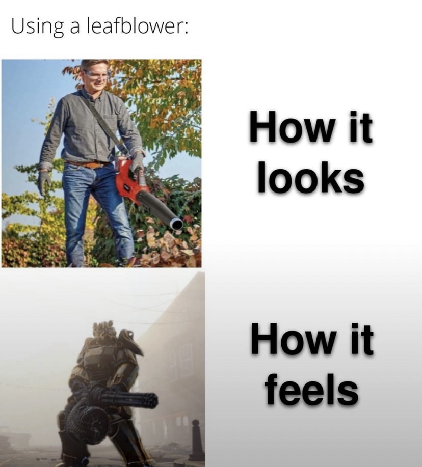 15 Memes That Are More Unpredictable Than Your Wi-Fi Signal 14 Using a leaf blower