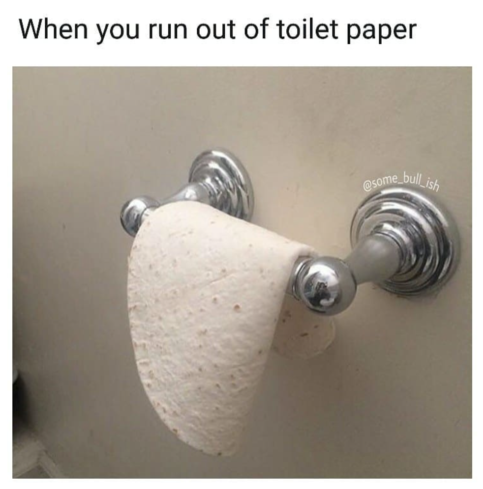 when you run out of toilet paper