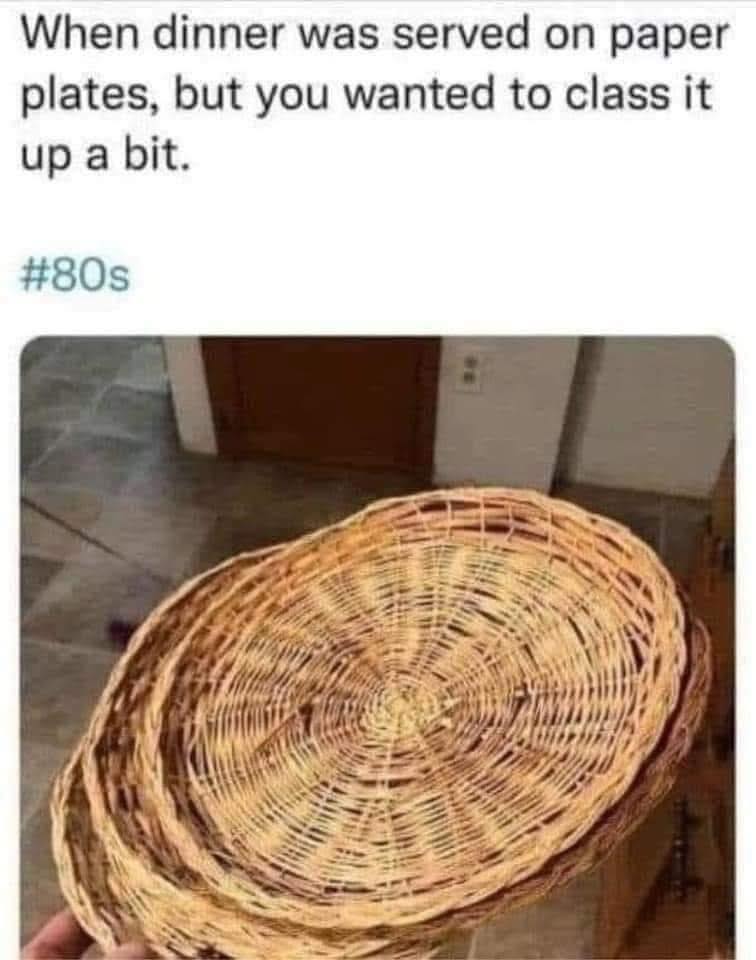 Dinner was served on paper