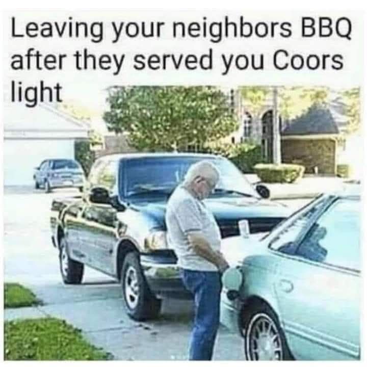 Leaving neighbors bbq