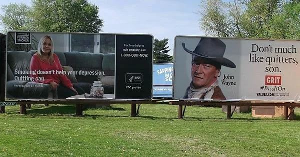 30 Advertising Fails That Prove Anything Can Go Wrong (And It Probably Will) 13 Maybe not the best two billboards right next to each other... just sayin' - Advertising Fails