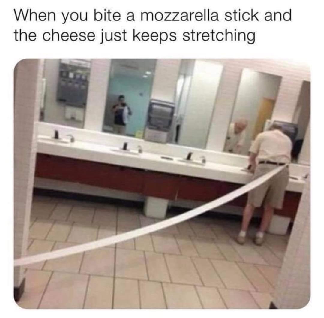 bite a mozeralla stick