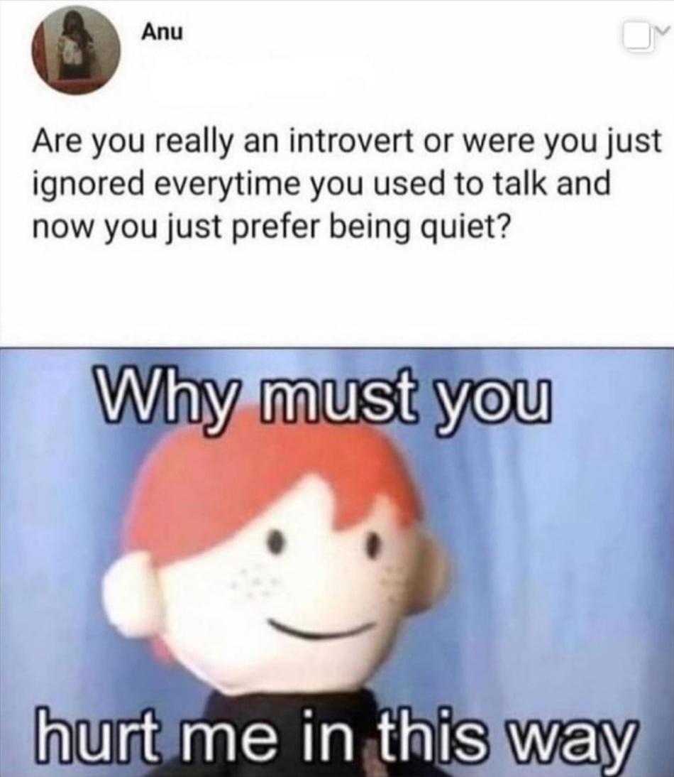"Not Anti-Social, Just Introverted": The Most Accurate Introvert Memes 31 Are you really an introvert