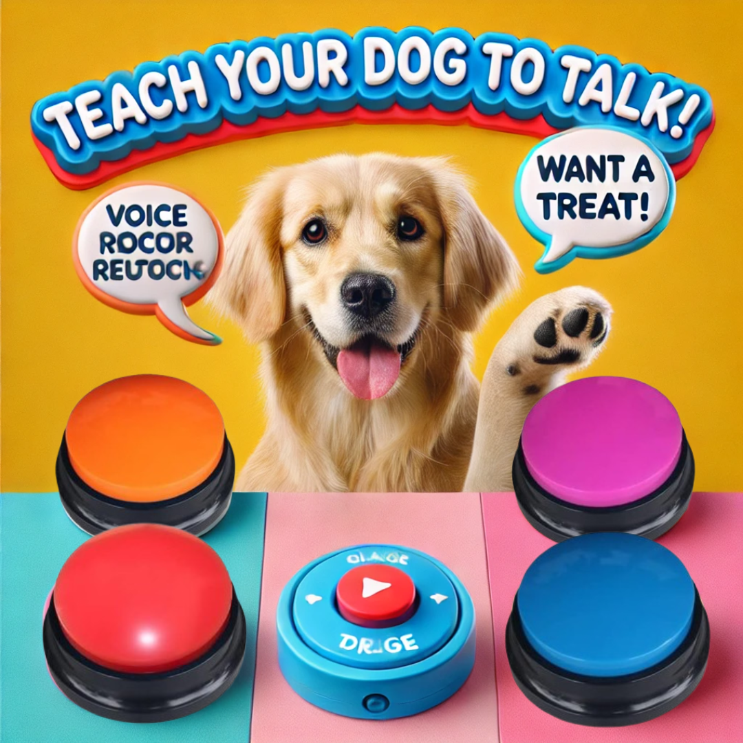 4 Color Voice Recording Dog Buttons – Teach Your Pet to Communicate Like Never Before! 1 Dog Buttons - FG