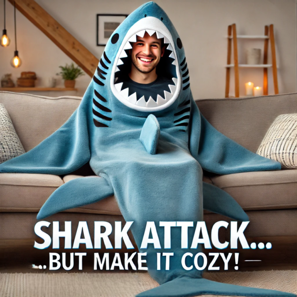 Get Ready to Be Snuggled by a Shark with the Wearable Shark Blanket Hoodie – Comfort Has Never Been This Fierce! 1 Shark Hoodie - FG