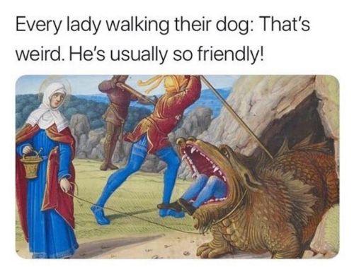 walking their dog