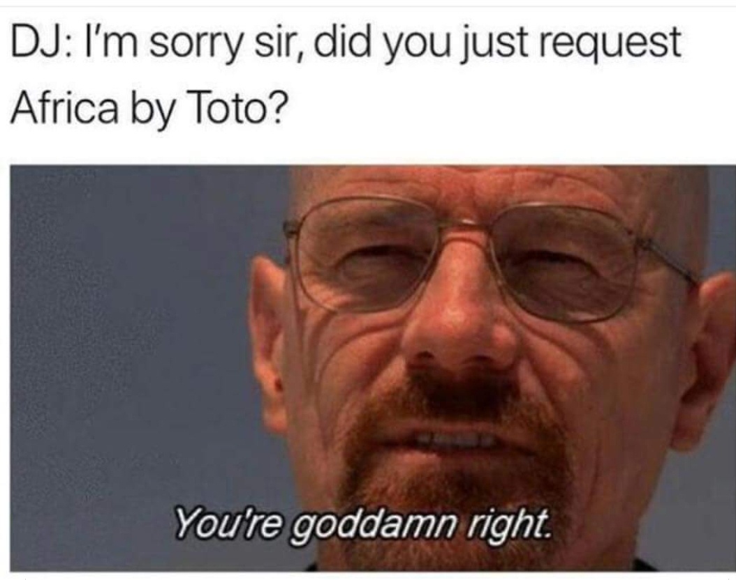 24 Memes That Are More Unhinged Than Your Group Chat 5 Did you just request africa by toto