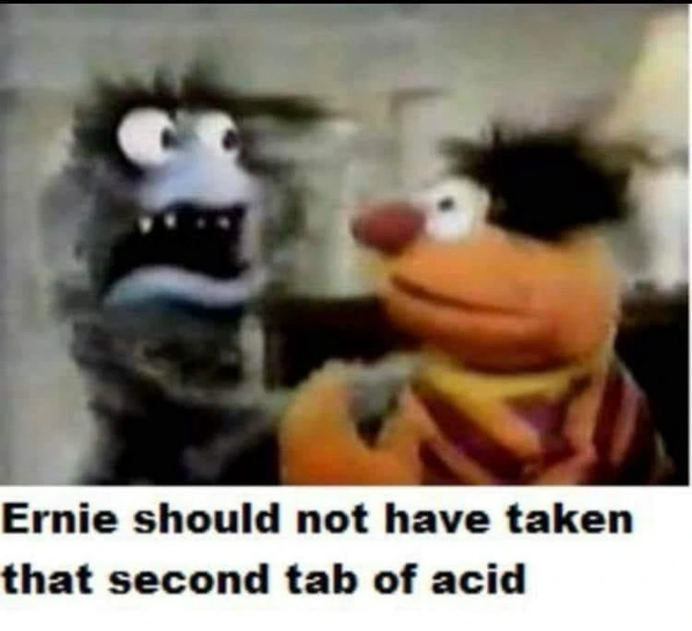24 Memes That Are More Unhinged Than Your Group Chat 7 Ernie should not have taken