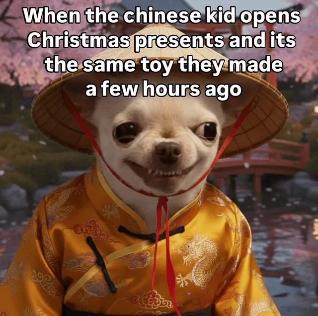 Opens christmas presents