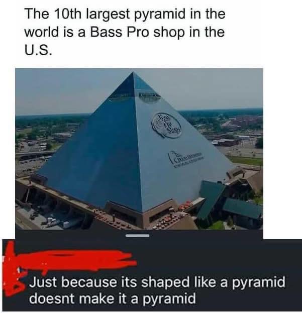Shaped like a pyramid