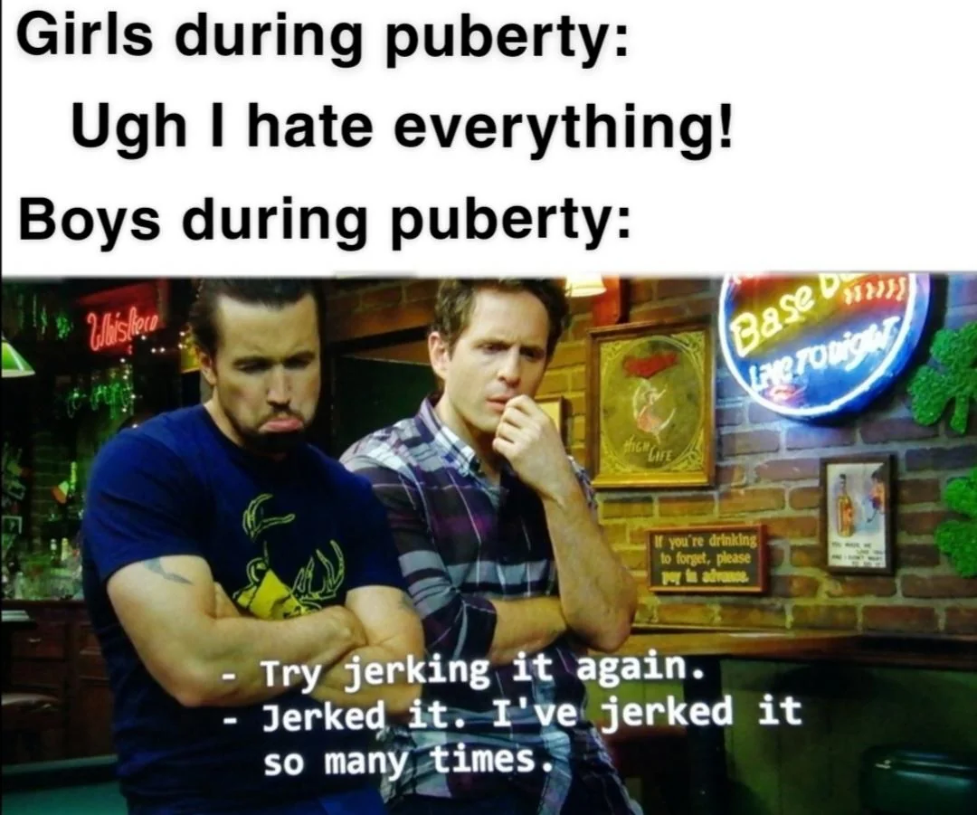 Girls during puberty