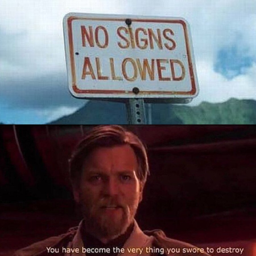 No signs allowed