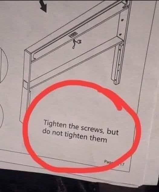 Tighten the screws