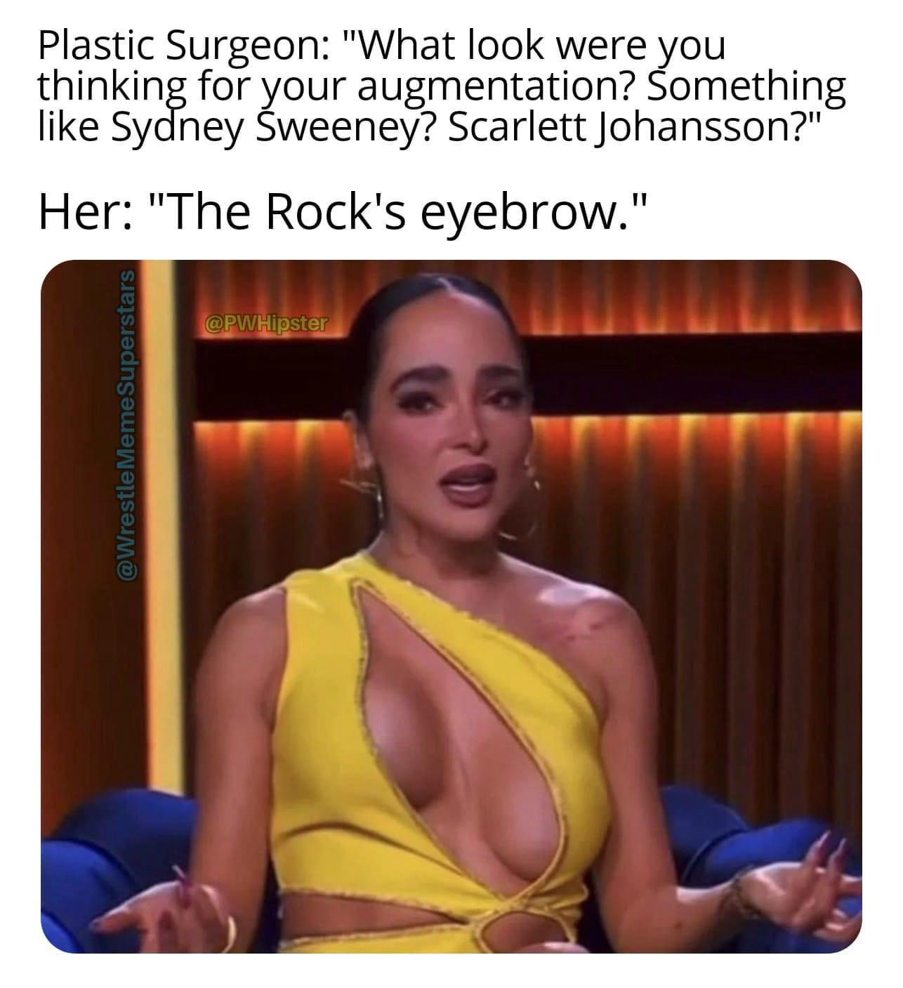 20 Memes So Unhinged You’ll Forget What Normal Feels Like 17 The rocks eyebrow