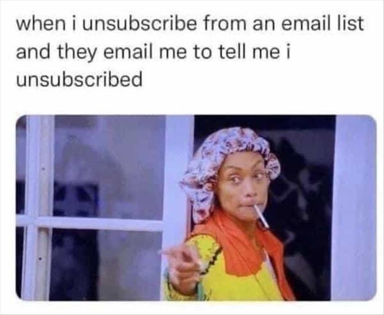24 Memes with No Theme and Even Less Context 20 Unsubscribe from an email list