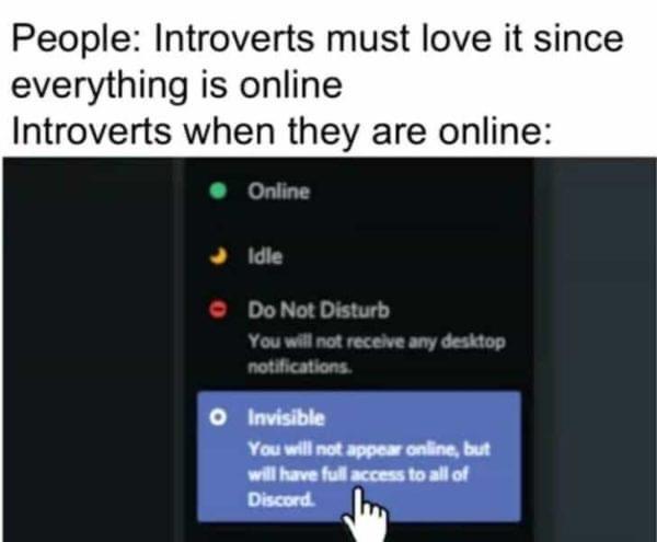 Introverts when they are online - Memes for Introverts