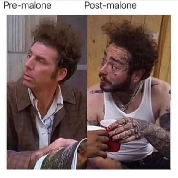 20 Chaotic and Funny Memes for When Your Brain Needs a Time-Out 14 Pre malone and post malone