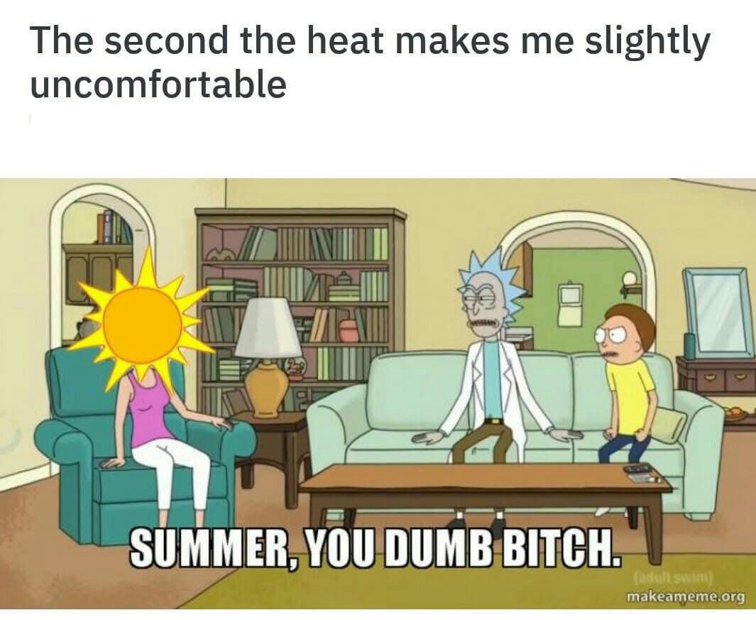 20 Memes That Are Way Too Relatable for Something This Unhinged 7 heat makes me slight uncomfortable