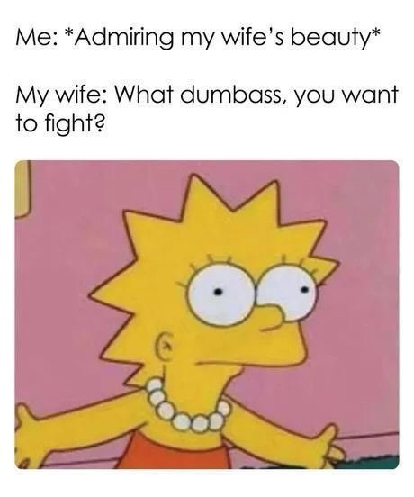 Admiring wifes beauty