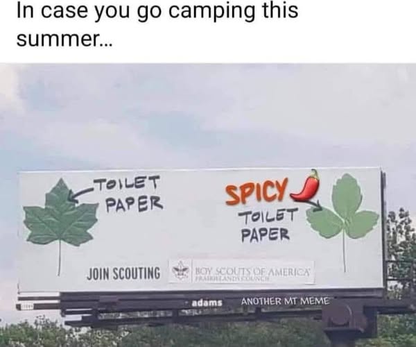 In case you go camping