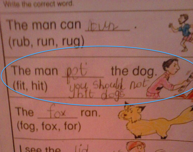 45 Funny Test Answers That Deserve An A+ For Humor 45 Pet the dog