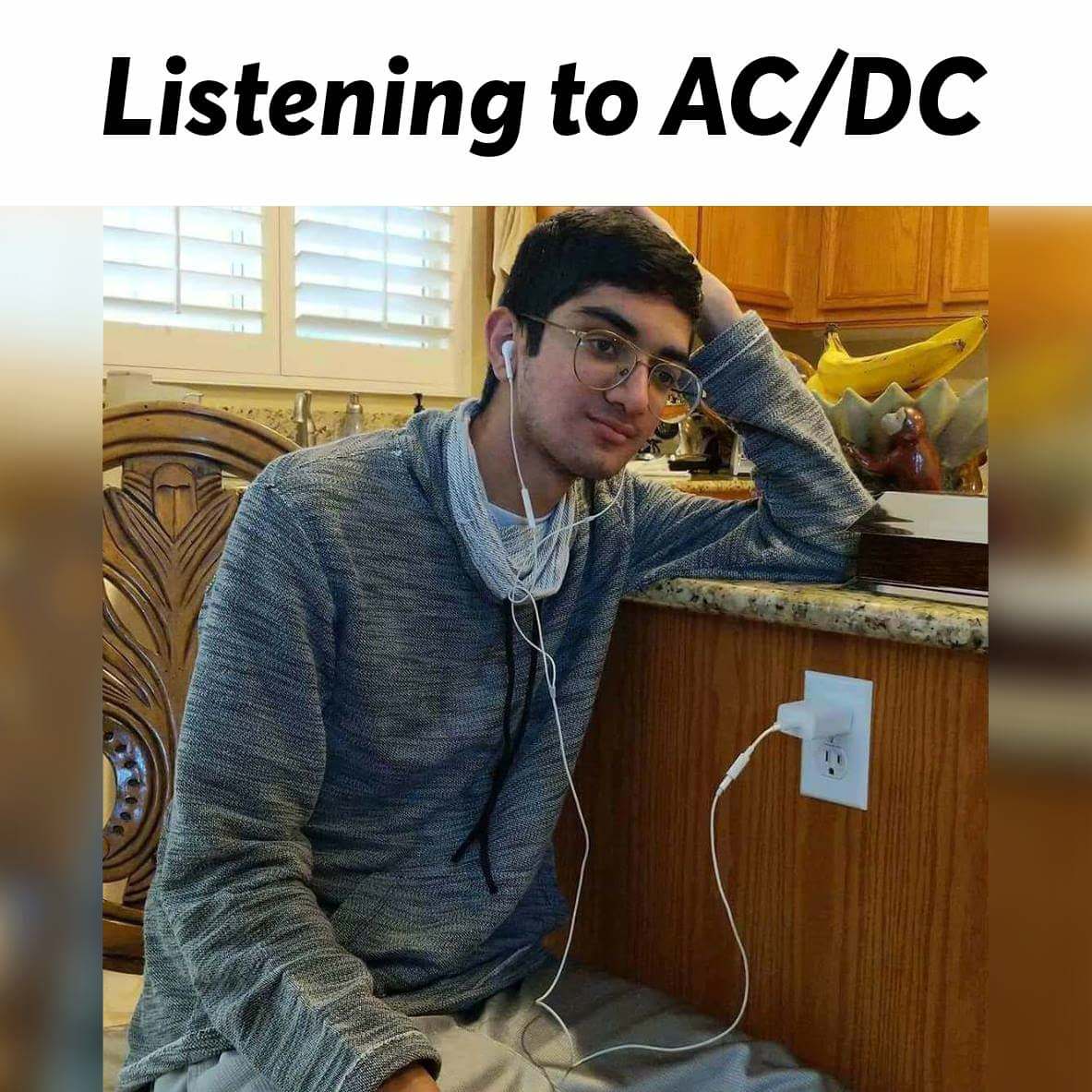 What The Pun! Step into the World of Punny Memes 39 listening to acdc