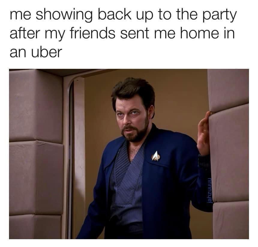 me showing back to party