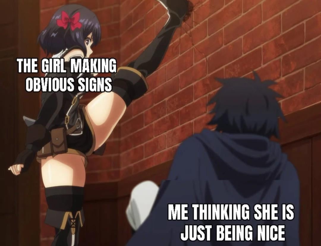 Girl making obviouse signs