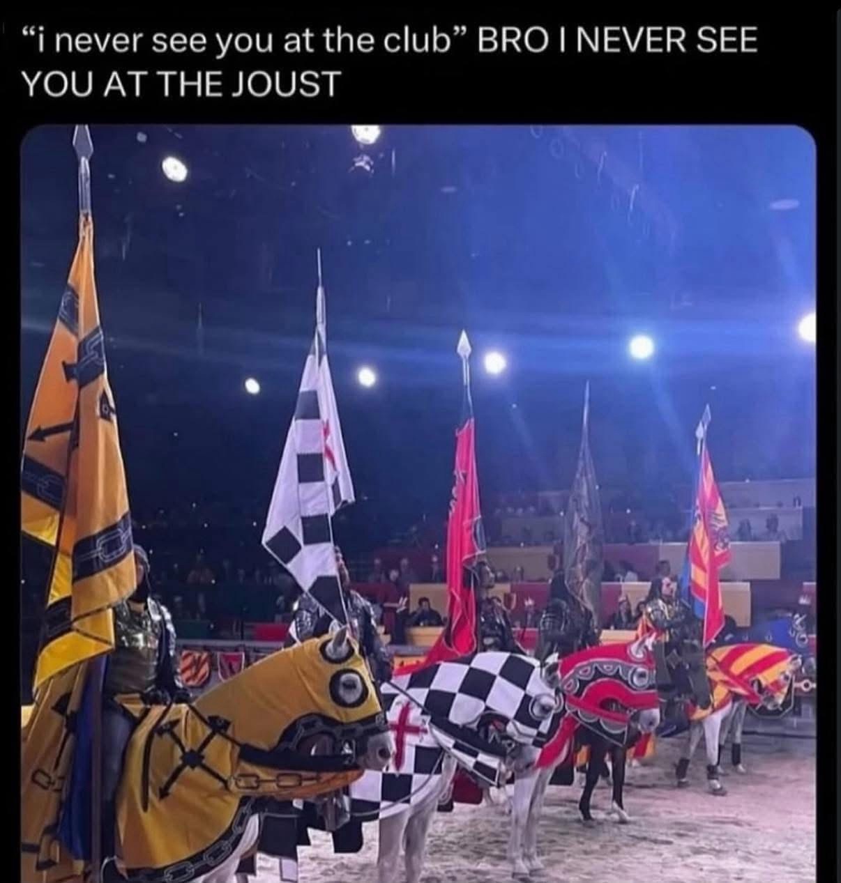 I never see you at te club