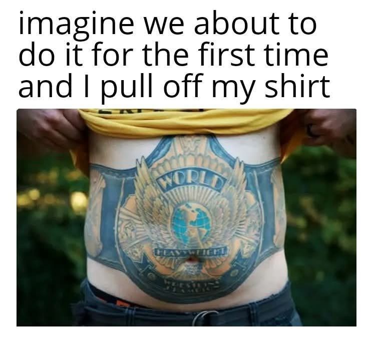 I pull off my shirt