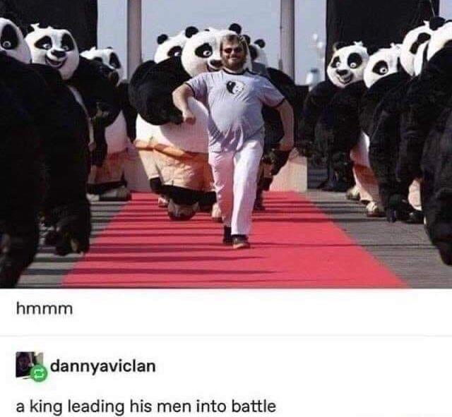 King leading men to battle