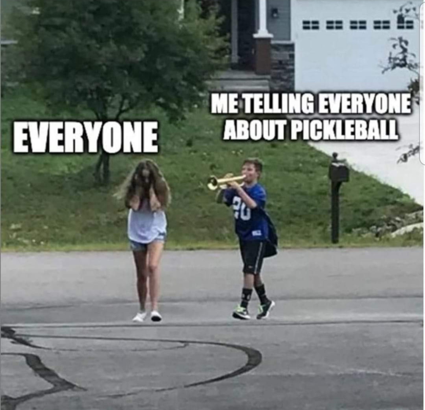 Me telling everyone about pickelball