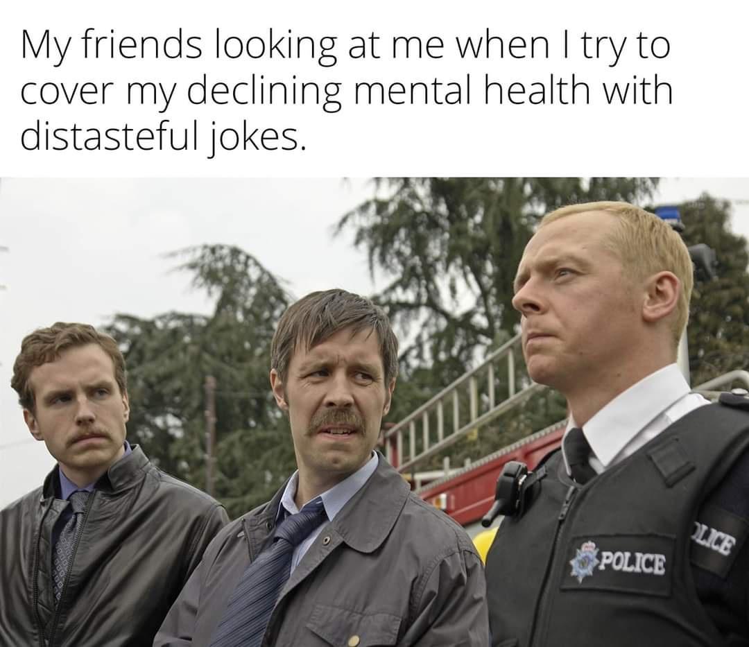 My friends looking at me