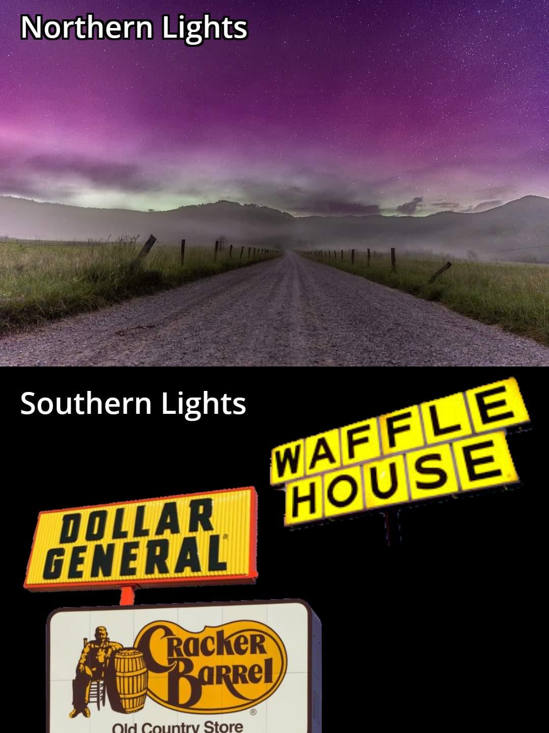 Northern lights vs souther lights