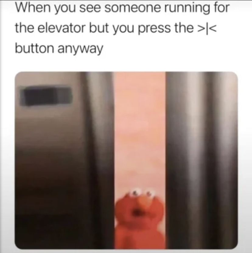 Someone running for elevator