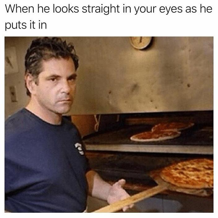 When he looks staringht